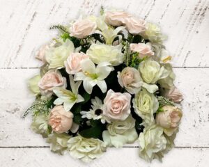 White and pink bridal bouquet