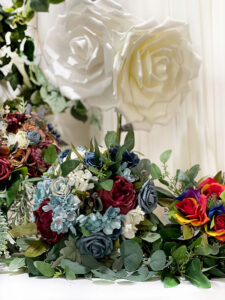 variety of colorful silk flower bouquets for brides